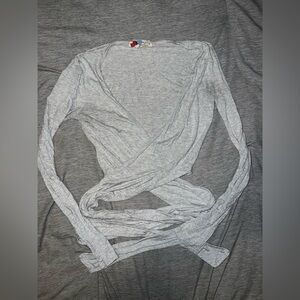 Free People Beach Gray Wrap Top